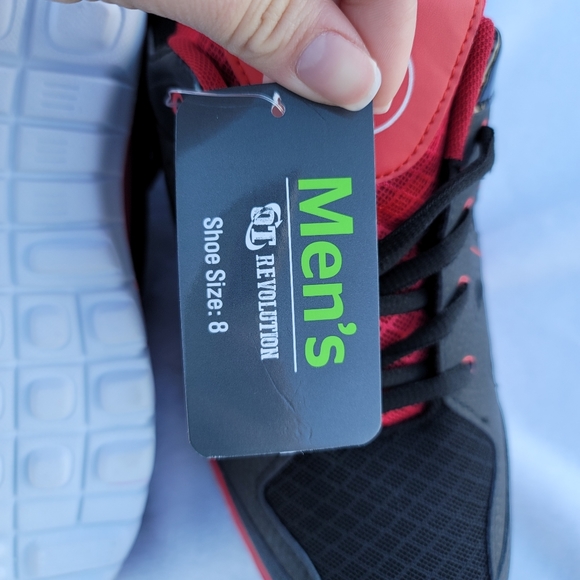 💕 NWT Actionflex Men's Shoes Black and Red - Picture 10 of 13